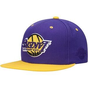 Los Angeles Lakers Mitchell & Ness Upside Down Snapback Hat - Purple/Gold